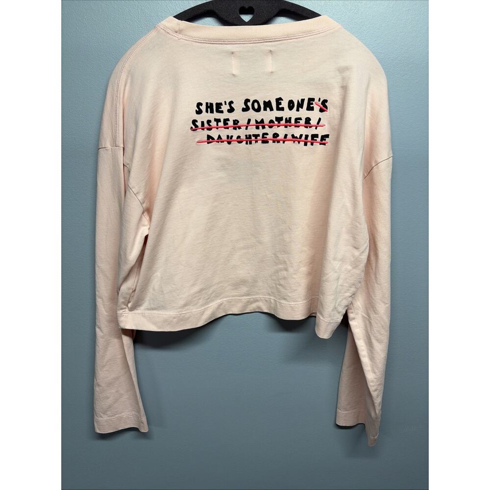 CHNGE Long Sleeve Pink Shirt Embroidered (M) Teach Girls To Be Somebodies... - Picture 5 of 8